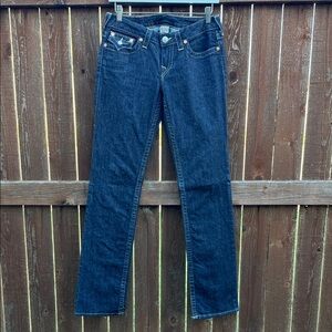 True Religion Dark Indigo Straight Leg Jeans
